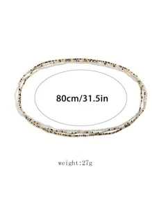 3pcs Multicolor Beaded Waist Chain Set For Women, Random Bead Color - Multicolor - View 6