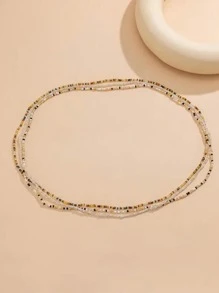 3pcs Multicolor Beaded Waist Chain Set For Women, Random Bead Color - Multicolor - View 5