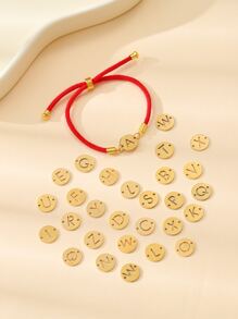 1入組簡約風和時尚26英文字母朋友戀人細繩手鏈 - 紅色 - 查看 2