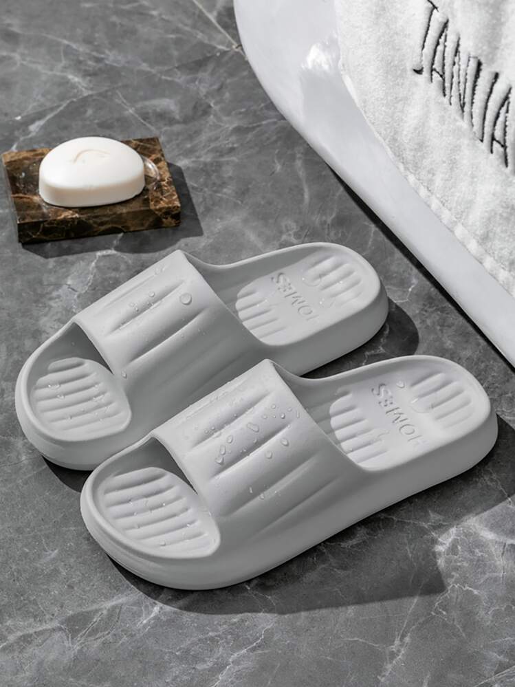 Men's Grey Slipper Sandals For Home, Bathroom, Shower, Anti-slip Soft Bottom Slippers - Grey - View 1