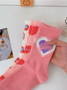 6pairs Mixed Color Breathable Sweat-absorbing Sports Mid-calf Socks With Fashionable Design - Multicolor - View 3