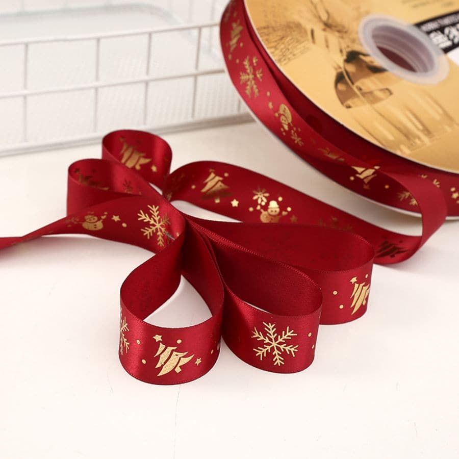 Christmas Ribbon Gift Packaging Accessories Diy Decoration Satin Ribbon