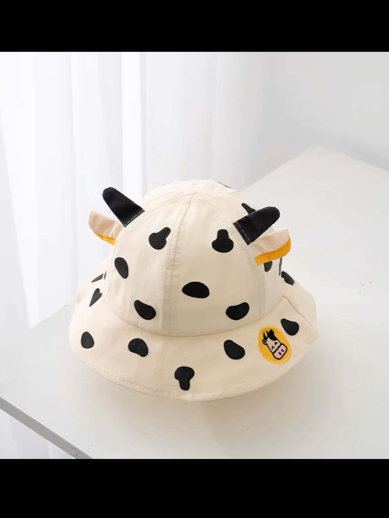 1 pieza Sombrero de sol unisex para bebé con diseño de vaca, sombrero versátil de protección solar para exteriores para niños pequeños y niños
