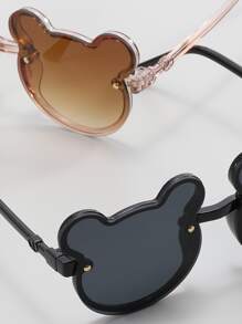 2pairs Kids Cartoon Bear Design Cute Fashion Glasses For Party - Champagne - View 3