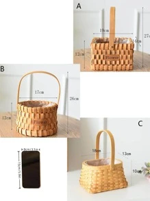 1 Gói Giỏ Hoa Tre, Giỏ Hoa Dệt Cho Đám Cưới - Màu Khaki - Xem 8