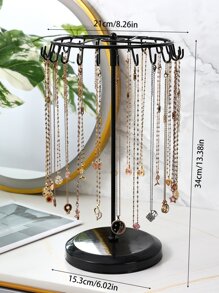 簡約風鐵合金黑色顏色珠寶展示架適用於項鍊手環耳環收納 - 黑色 - 查看 2