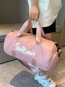 游泳运动健身训练包单肩斜挎包干湿分离便携旅行包 - 粉色 - 查看 3