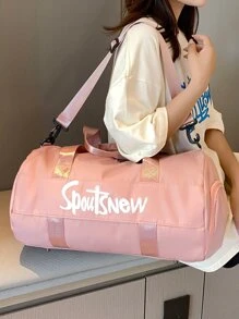 游泳运动健身训练包单肩斜挎包干湿分离便携旅行包 - 粉色 - 查看 2