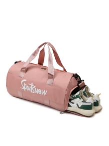 游泳运动健身训练包单肩斜挎包干湿分离便携旅行包 - 粉色 - 查看 5