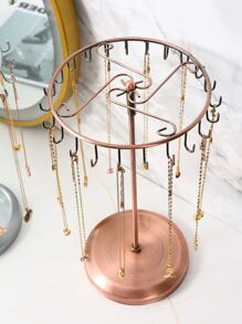 1入組可旋轉鐵首飾類展示支架適用於項鍊,手環,耳環收納和展示 - 銅色 - 查看 4