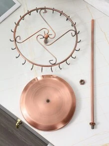 1入組可旋轉鐵首飾類展示支架適用於項鍊,手環,耳環收納和展示 - 銅色 - 查看 6