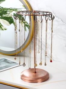 1入組可旋轉鐵首飾類展示支架適用於項鍊,手環,耳環收納和展示 - 銅色 - 查看 3