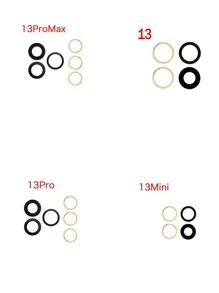 1 juego de lentes de cristal para cámara trasera con adhesivo compatible con Apple Iphone 11/11 Pro / 11 Pro Max / 12/12 Mini / 12 Pro / 12 Pro Max / 13/13 Mini / 13 Pro / 13 Pro Max / X / Xr / Xs / Xs Máx. - Negro - Ver 4