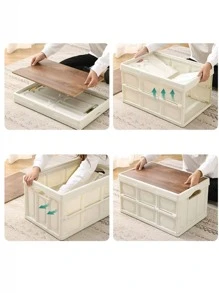 Ngoài trời Gấp lại Có thể thu gọn Hộp trữ Với Bàn Tấm bảng , Dung lượng lớn Đa chức năng Cắm trại Lưu trữ Bin Đối với Ô tô/xe hơi Cắm trại - xanh quân đội - Xem 7