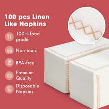 Disposable Party Napkins Dinner Guest Towels And Bathroom Hand Towels - Luxury Soft Linen Feel, Wedding And Holiday Decor, 8.5 X 4 Inches, 25 Pack