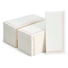 Disposable Party Napkins Dinner Guest Towels And Bathroom Hand Towels - Luxury Soft Linen Feel, Wedding And Holiday Decor, 8.5 X 4 Inches, 25 Pack