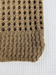 Minimalist Hollow Out Design Large Capacity Crochet Bag - Coffee Brown - View 5