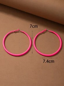 2入組度假風格簡約風復古訂婚禮物耳環 - 玫紅色 - 查看 2