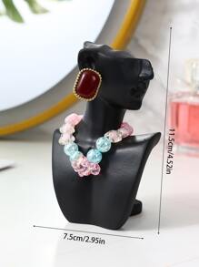 Nhựa Mô hình Giá trưng bày đồ trang sức Hoa tai Giá lưu trữ vòng cổ Đồ trang sức Trưng bày Trưng bày Đạo cụ - màu đen - Xem 2