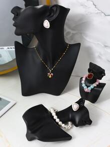 Nhựa Mô hình Giá trưng bày đồ trang sức Hoa tai Giá lưu trữ vòng cổ Đồ trang sức Trưng bày Trưng bày Đạo cụ - màu đen - Xem 9