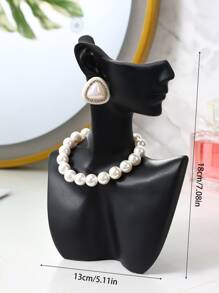 Nhựa Mô hình Giá trưng bày đồ trang sức Hoa tai Giá lưu trữ vòng cổ Đồ trang sức Trưng bày Trưng bày Đạo cụ - màu đen - Xem 3
