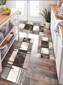 1入組幾何樣式防滑廚房地墊 - 彩色 - 查看 2