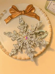 6pcs Girls' Rhinestone Snowflake Side Clip Hair Claws Set - Multicolor - View 3