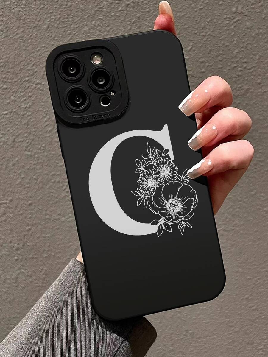 花卉和字母圖案手機外殼 - 彩色 - 查看 1