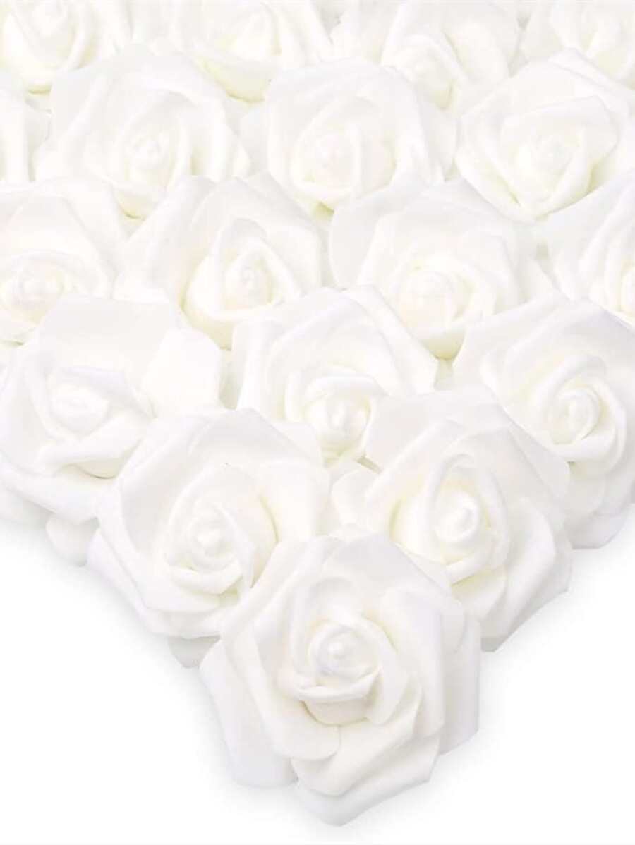30/50cái Nhân tạo PE Bọt Hoa hồng 7cm Hoa Cô dâu Đối với Nhà  Hoa Lễ cưới Đồ trang trí Làm sổ lưu niệm DIY Hoa - trắng - Xem 1