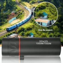 30x25 Monocular Telescope, Optical Zoom Hd Adjustable Focus With 7x Magnification - Black - View 1