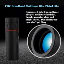 30x25 Monocular Telescope, Optical Zoom Hd Adjustable Focus With 7x Magnification - Black - View 4