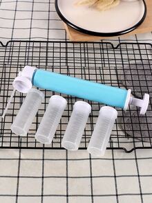 1入組塑膠蛋糕手動噴槍噴槍,染色烘烤裝飾用品紙杯蛋糕甜點廚房糕點工具烘焙用品 - 藍色 - 查看 2