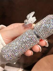 1入迷你可補充香水噴霧瓶,閃閃發光的閃爍噴霧瓶,水晶香水瓶,口袋大小,旅行必備品,優雅時尚極簡風格 - 白色 - 查看 3