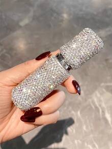 1入迷你可補充香水噴霧瓶,閃閃發光的閃爍噴霧瓶,水晶香水瓶,口袋大小,旅行必備品,優雅時尚極簡風格 - 白色 - 查看 4