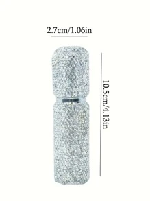 1入迷你可補充香水噴霧瓶,閃閃發光的閃爍噴霧瓶,水晶香水瓶,口袋大小,旅行必備品,優雅時尚極簡風格 - 白色 - 查看 6