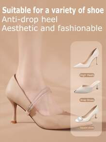 2件装高跟鞋可拆卸鞋带，适用于高跟鞋带，脚踝带，女式鞋带，防松脱鞋带配件，用于固定松动的高跟鞋 - 玫瑰金 - 查看 4