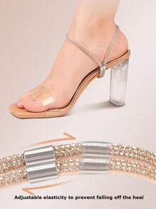 2件装高跟鞋可拆卸鞋带，适用于高跟鞋带，脚踝带，女式鞋带，防松脱鞋带配件，用于固定松动的高跟鞋 - 玫瑰金 - 查看 5