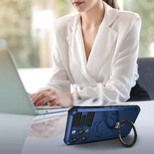 1 Miếng Từ tính Ốp lưng & bao da điện thoại Có giá đỡ - Màu xanh lam - Xem 2