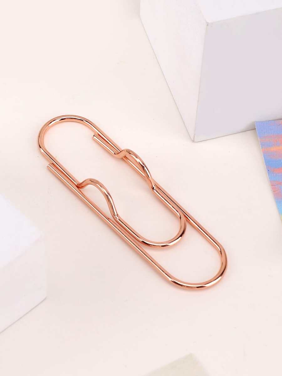 2 piezas de metal Pluma Clip creativo Cuaderno Accesorio con Clips , Bote para lápices con resorte Gancho para fácil de llevar - Oro rosa - Ver 1