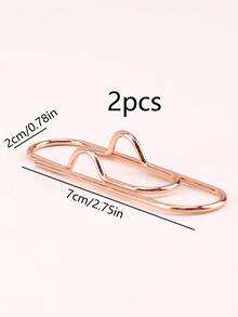 2 piezas de metal Pluma Clip creativo Cuaderno Accesorio con Clips , Bote para lápices con resorte Gancho para fácil de llevar - Oro rosa - Ver 4