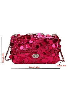 CONTAINEVERY Sac à bandoulière ajustable pailleté petit sac à bandoulière de la Saint-Valentin