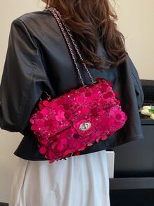 CONTAINEVERY Sac à bandoulière ajustable pailleté petit sac à bandoulière de la Saint-Valentin