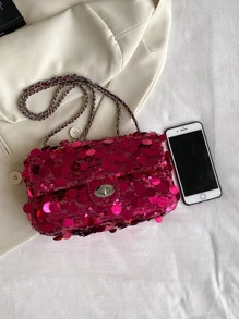 CONTAINEVERY Sac à bandoulière ajustable pailleté petit sac à bandoulière de la Saint-Valentin