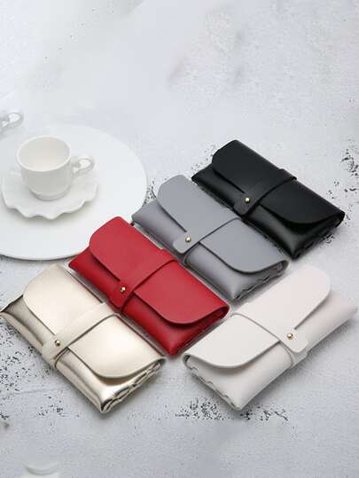 中性PU皮革荔枝圖案眼鏡盒適用於太陽眼鏡和眼鏡