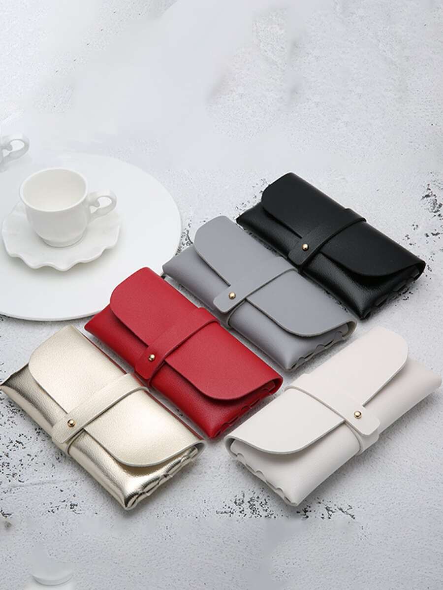 中性PU皮革荔枝圖案眼鏡盒適用於太陽眼鏡和眼鏡