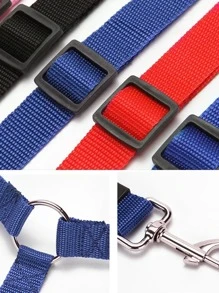 Solid Color 2 In 1 Pet Car Seat Belt Nylon Lead Leash Backseat Safety Belt Adjustable For Dog & Cat - Black - View 4