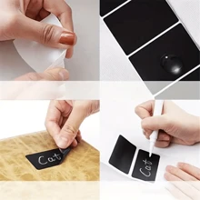 170 Chiếc Miếng Dán Bảng Đen Có Thể Tháo Rời, Miếng Dán Nhãn, Miếng Dán Đa Năng Cho Đồ Dùng Nhà Bếp Gia Đình - màu đen - Xem 5
