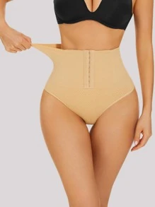 Plain Hook And Eye Shapewear Panty - Apricot - View 2