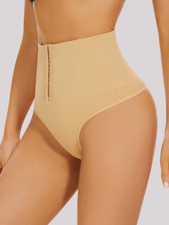 素色鉤眼扣塑形三角褲