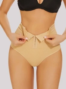 Plain Hook And Eye Shapewear Panty - Apricot - View 3